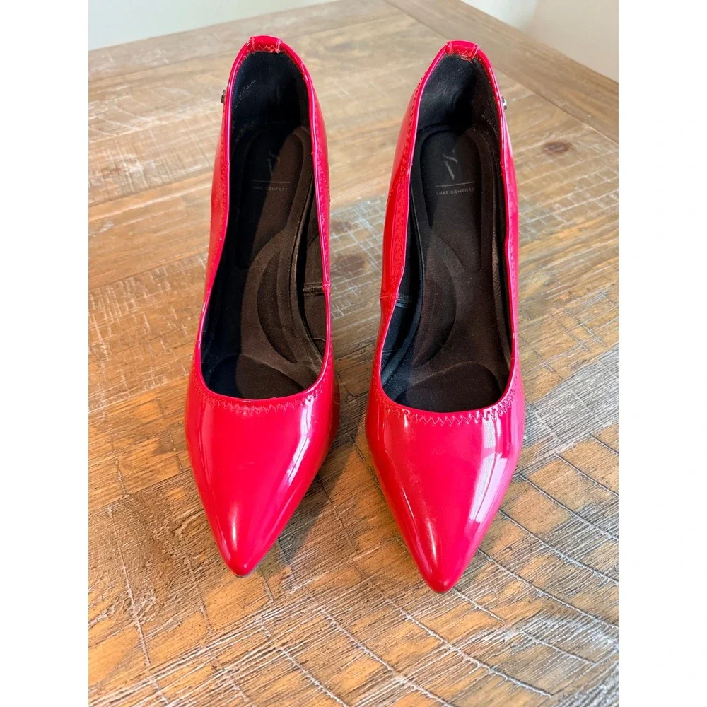 Simply Vera Vera Wang Red Patent Pointed Toe Pumps Stiletto Heels Womens 6 Party